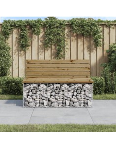 Градинска пейка с габионен дизайн 103x70x65 см импрегниран бор