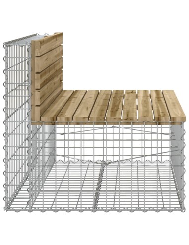 Градинска пейка с габионен дизайн 103x70x65 см импрегниран бор