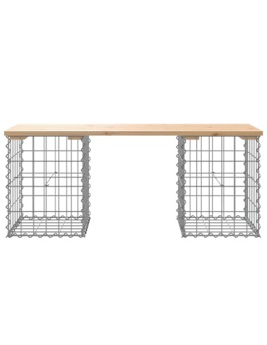 Градинска пейка габионен дизайн 103x31x42 см борово дърво масив