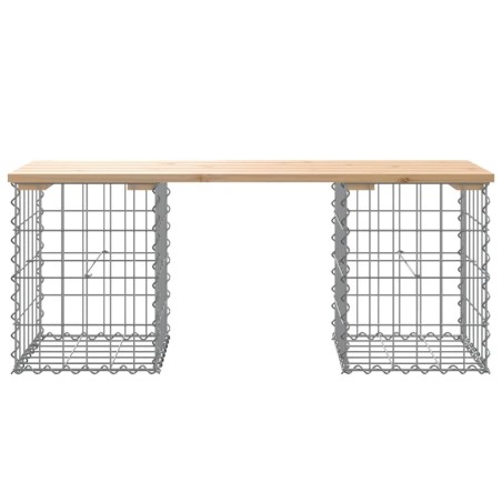 Градинска пейка габионен дизайн 103x31x42 см борово дърво масив