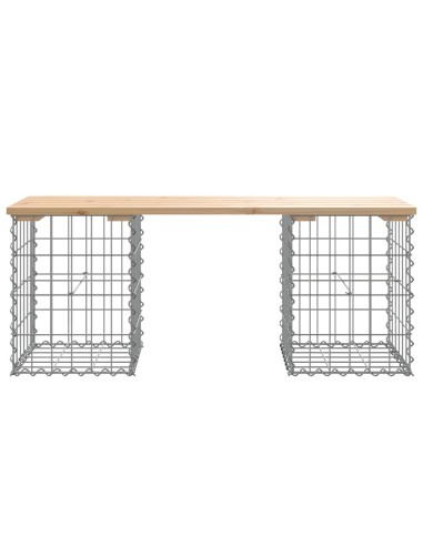 Градинска пейка габионен дизайн 103x31x42 см борово дърво масив