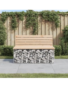 Градинска пейка габионен дизайн 103x70x65 см борово дърво масив