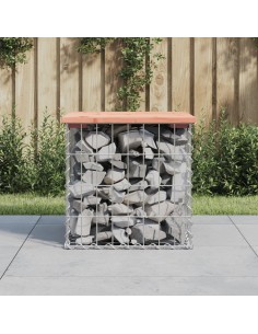 Градинска пейка дизайн габион 43x44x42 см дугласко дърво масив