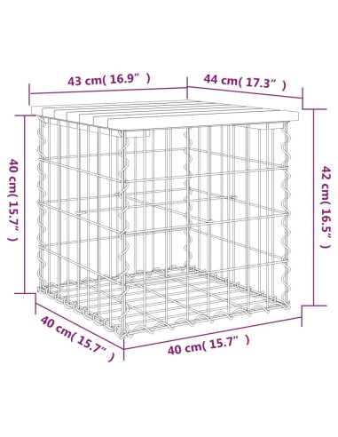 Градинска пейка дизайн габион 43x44x42 см дугласко дърво масив