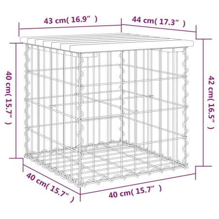 Градинска пейка дизайн габион 43x44x42 см дугласко дърво масив