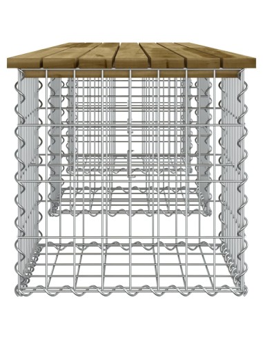 Градинска пейка габионен дизайн 203x44x42 см импрегниран бор
