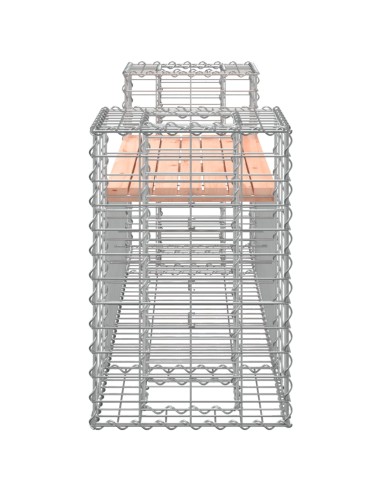 Градинска пейка габион 183x41x60,5 см дугласко дърво масив
