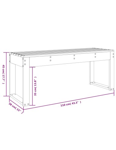 Градинска пейка сива 110x38x45 см борово дърво масив