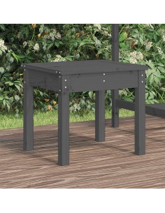 Градинска пейка сива 50x44x45 см борово дърво масив