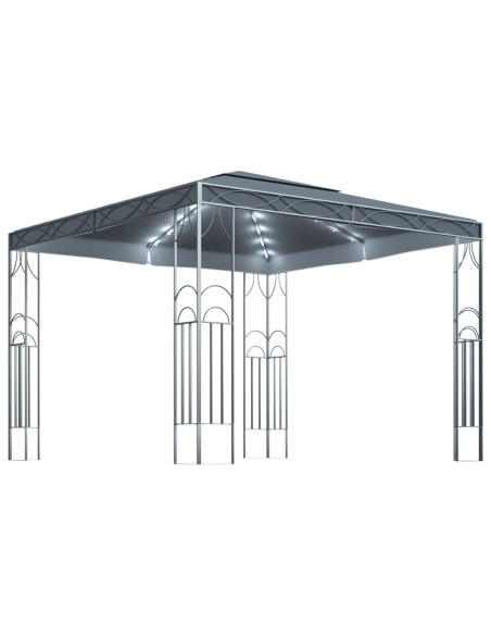 Шатра с LED светещи стрингове, 300x300 см, антрацит