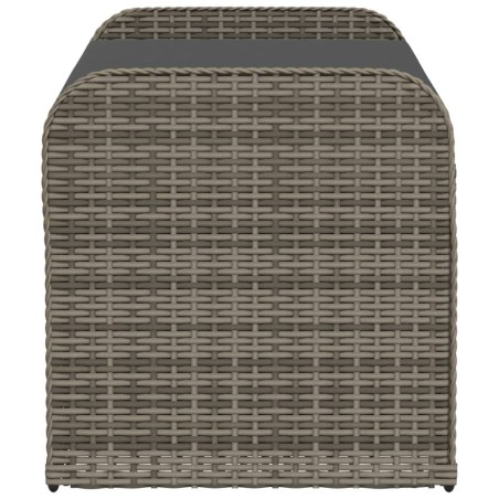 Пейка за съхранение с възглавница сива 115x51x52 см полиратан