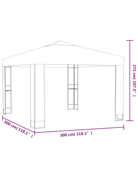 Шатра с двоен покрив, 3x3x2,7 м, таупе, 180 г/м²