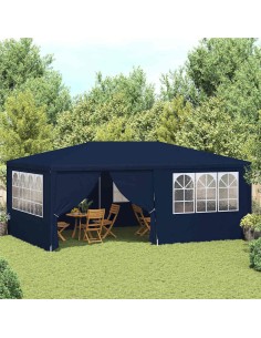 Професионална парти шатра със стени 4x6 м синя 90 г/м²