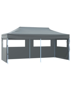 Сгъваема парти шатра със странични стени, 3x6 м, антрацит