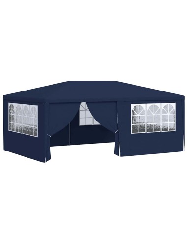 Професионална парти шатра със стени 4x6 м синя 90 г/м²