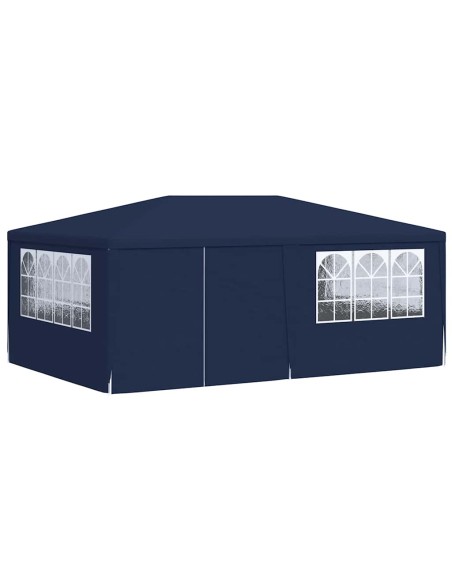 Професионална парти шатра със стени 4x6 м синя 90 г/м²