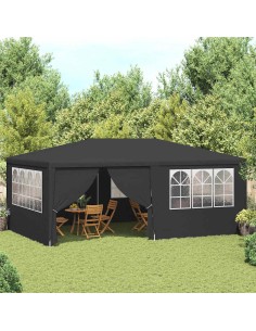 Професионална парти шатра със стени 4х6 м антрацит 90 г/м²