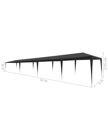 Парти шатра 3x12 м PE антрацит