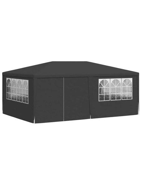 Професионална парти шатра със стени 4х6 м антрацит 90 г/м²