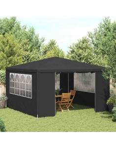 Професионална парти шатра със стени 4х4 м антрацит 90 г/м²