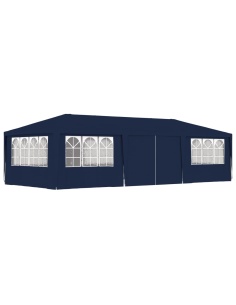 Професионална парти шатра със стени 4x9 м синя 90 г/м²