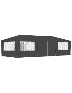 Професионална парти шатра със стени 4x9 м антрацит 90 г/м²