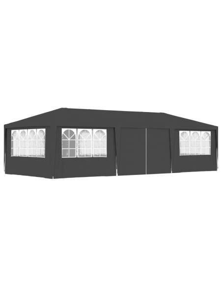 Професионална парти шатра със стени 4x9 м антрацит 90 г/м²