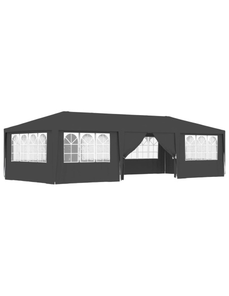 Професионална парти шатра със стени 4x9 м антрацит 90 г/м²