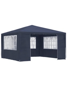 Професионална парти шатра със стени 4x4 м синя 90 г/м²