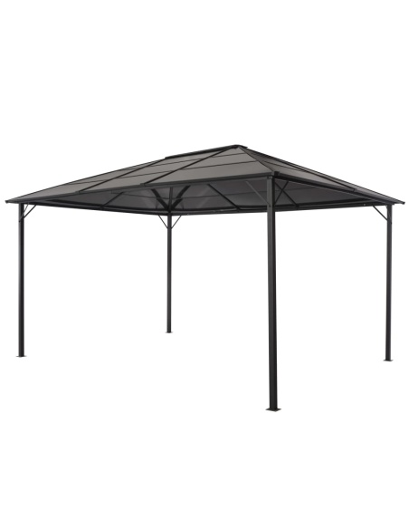 Шатра с покрив, алуминий, 4x3x2,6 м, черна