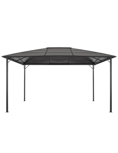 Шатра с покрив, алуминий, 4x3x2,6 м, черна