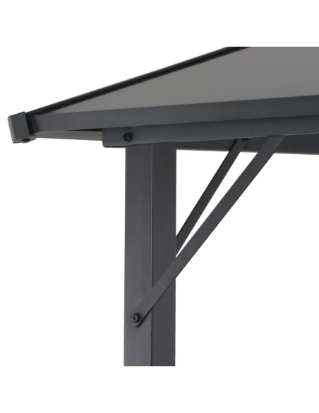 Шатра с покрив, алуминий, 4x3x2,6 м, черна