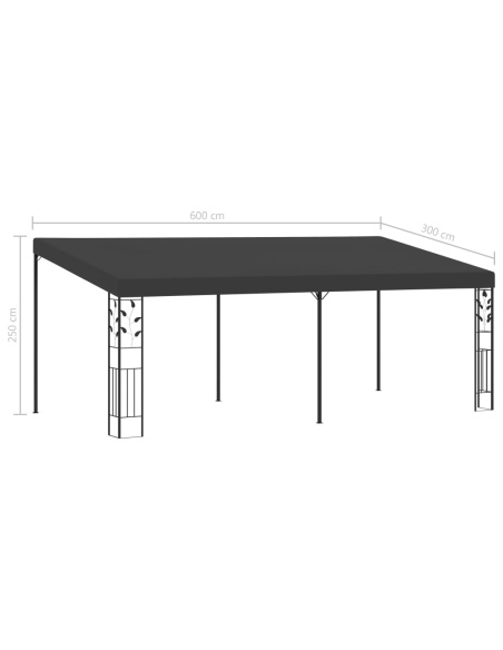 Шатра за стенен монтаж, 6x3x2,5 м, антрацит