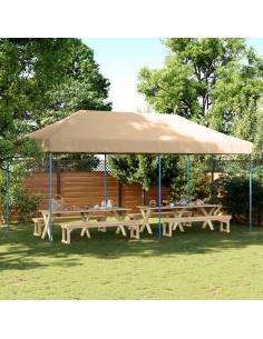 Сгъваема парти шатра, pop-up, бежова, 580x292x315 см