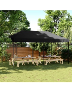 Сгъваема парти шатра, pop-up, черна, 580x292x315 см