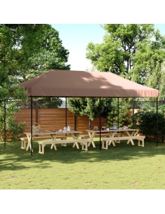 Сгъваема парти шатра, pop-up, кафява, 580x292x315 см