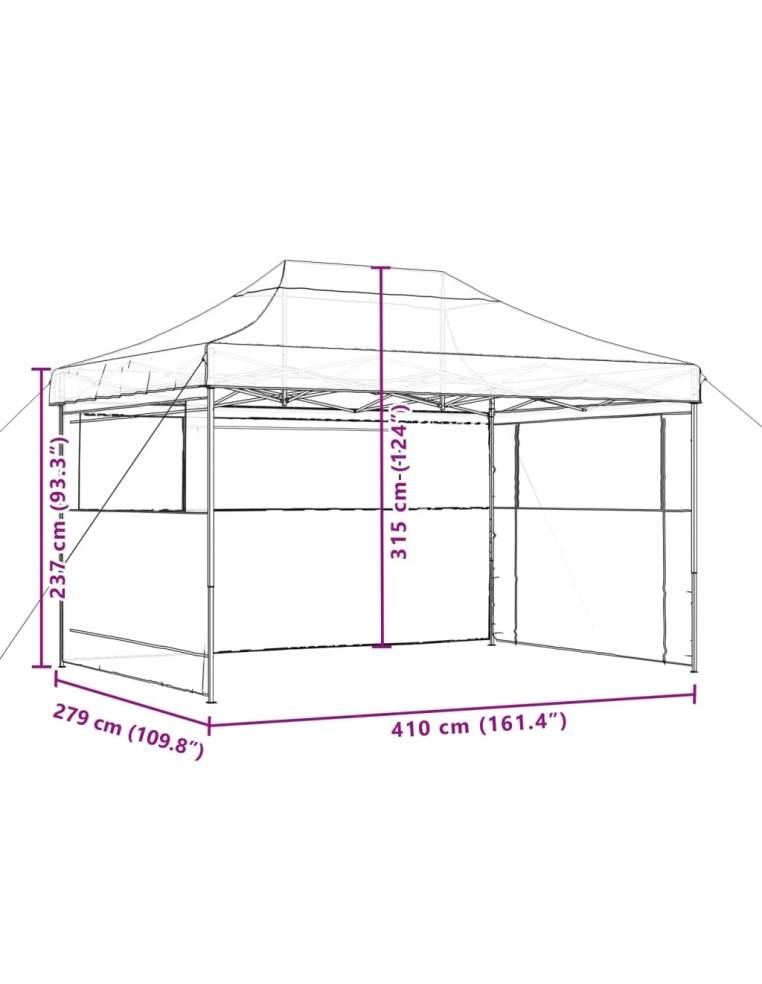 Сгъваема парти шатра pop-up с 3 странични стени кафява