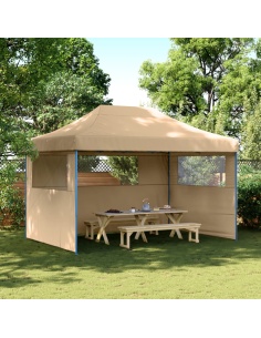 Сгъваема парти шатра pop-up с 3 странични стени бежова