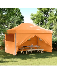 Сгъваема парти шатра pop-up с 4 странични стени оранжева
