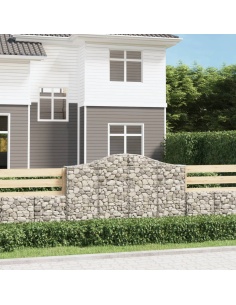 Дъговидна габионна кошница 200x30x120/140 см поцинковано желязо