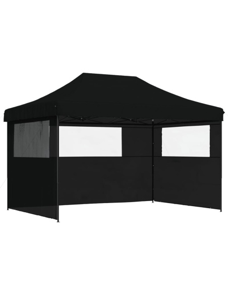 Сгъваема парти шатра pop-up с 3 странични стени черна
