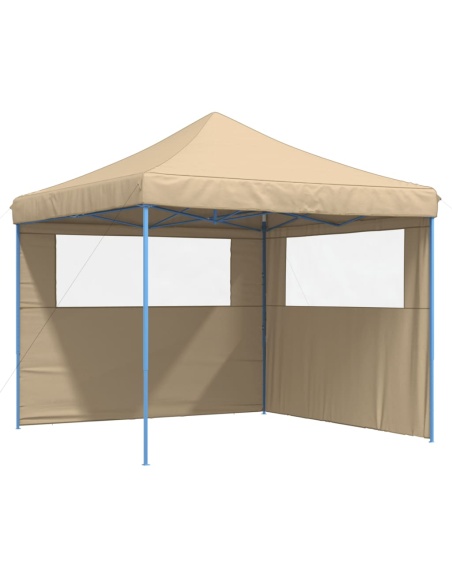 Сгъваема парти шатра pop-up с 2 странични стени бежова