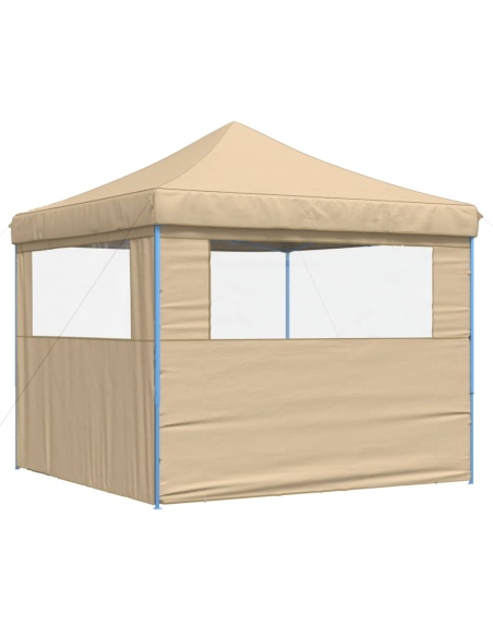 Сгъваема парти шатра pop-up с 2 странични стени бежова