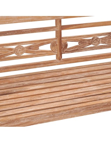 Пейка Батавия, 120 см, промито бяло, тиково дърво масив