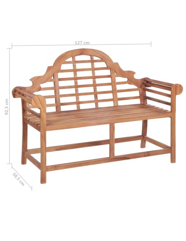 Градинска пейка, 127x58,5x92,5 см, тиково дърво масив