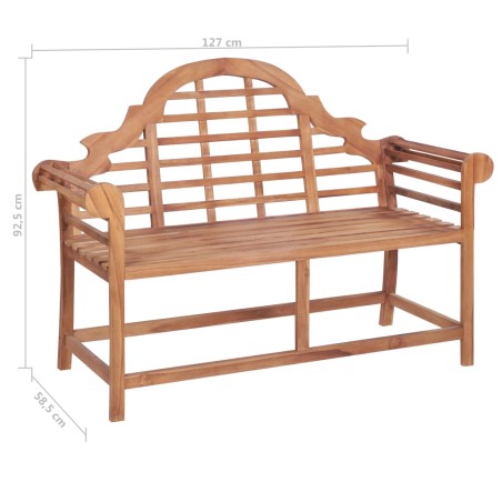 Градинска пейка, 127x58,5x92,5 см, тиково дърво масив