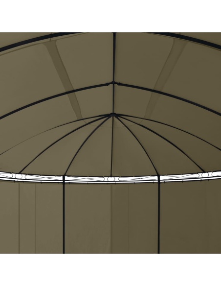 Шатра със завеси, 520x349x255 см, таупе, 180 г/м²