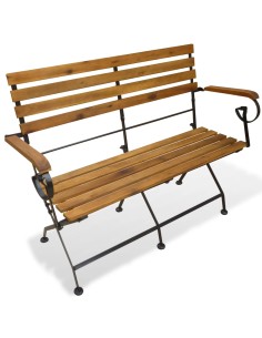 Сгъваема градинска пейка, 112 cм, акация масив