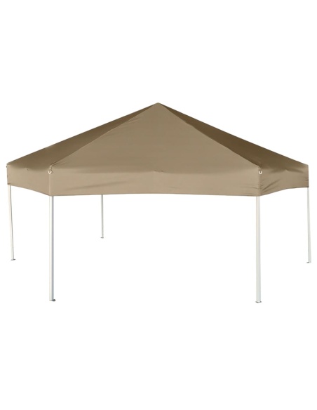 Шестоъгълна pop-up шатра със стени 3,6x3,1 м таупе 220 г/м²