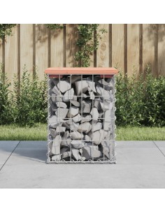 Градинска пейка дизайн габион 33x31x42 см дугласко дърво масив